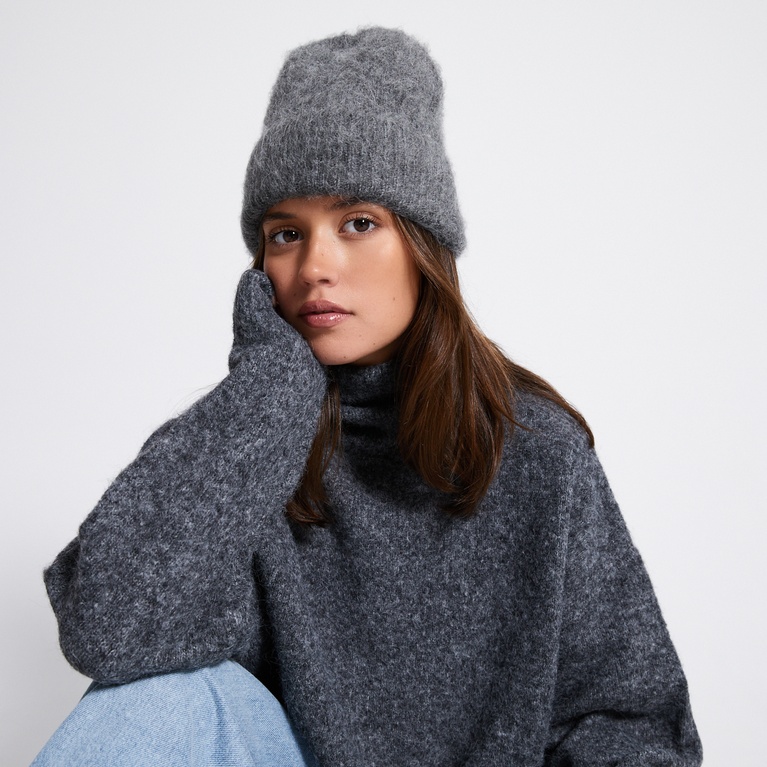 Knit beanie "Cami" Grey Melange